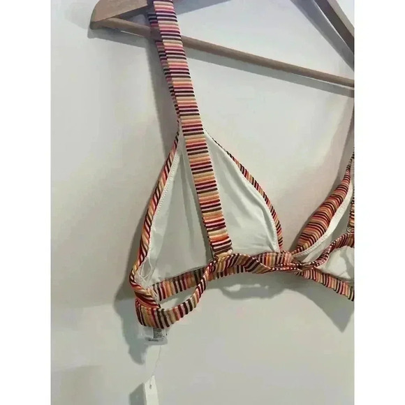 Madewell‎ Ribbed Triangle Bikini Top Ombré Stripe Size Large - Picture 8 of 9